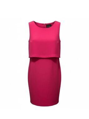 Cynthia Rowley Pink Sheath Dress Size 8 Sleeveless Layered Shift